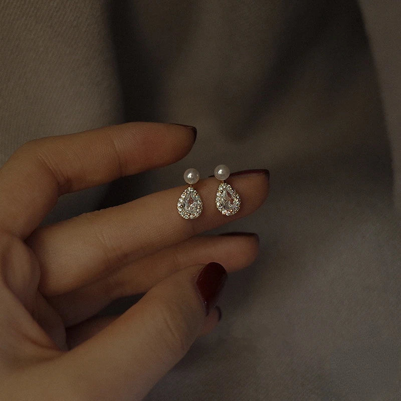 14K Gold-plated Pearl Dew Stud Earrings