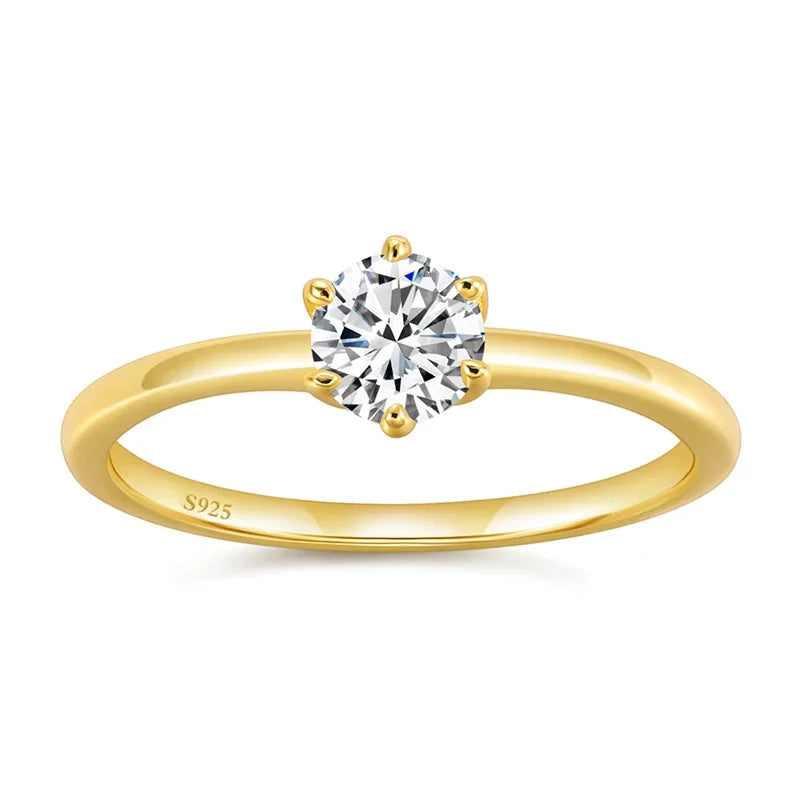 D Color Moissanite Ring in S925 Silver