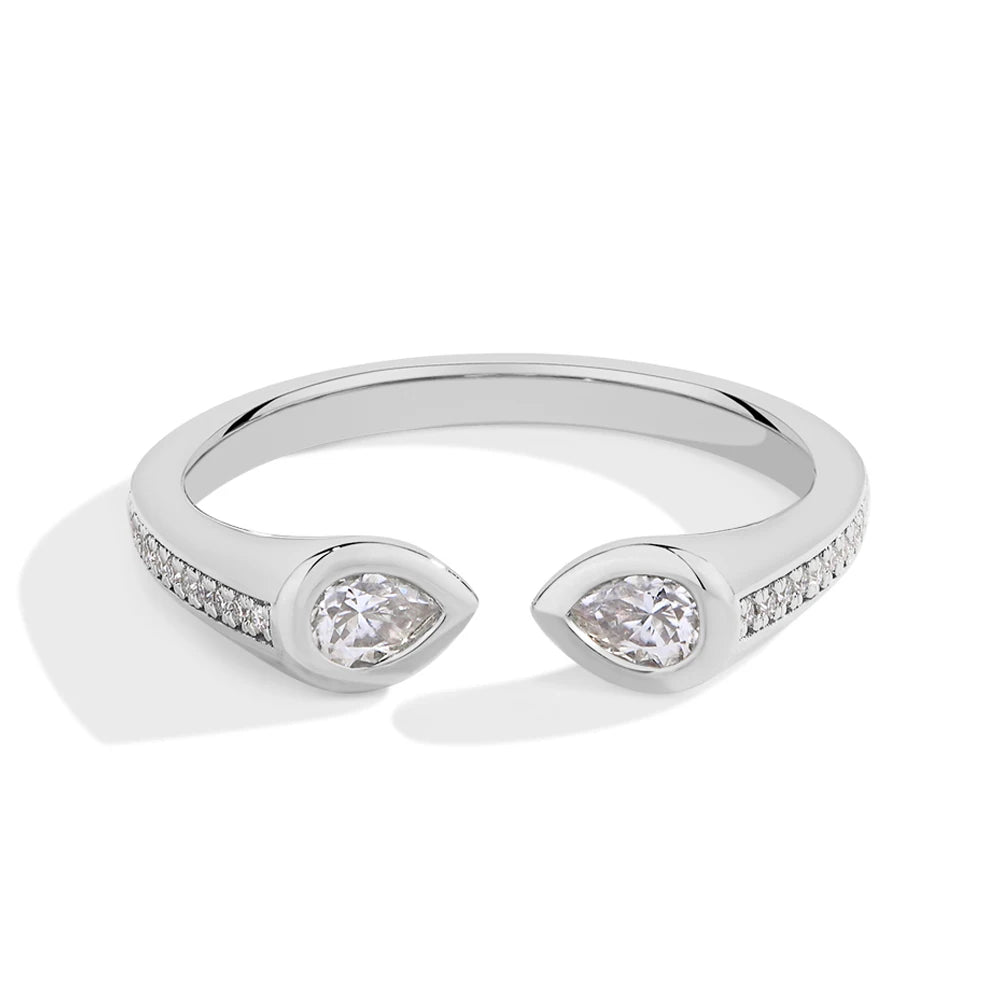 0.5CT Pear Shape Moissanite Ring in S925 Silver