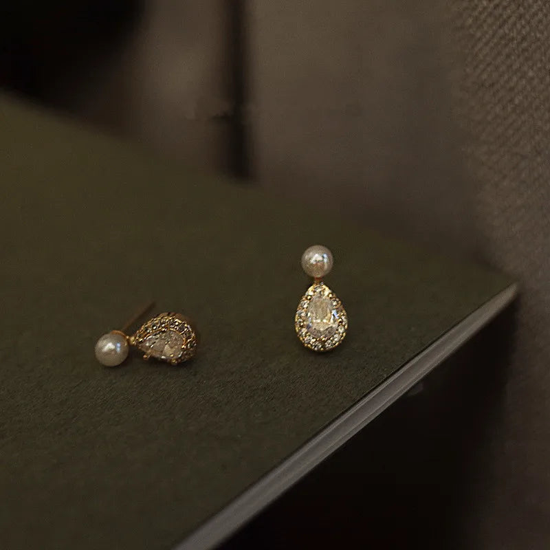 14K Gold-plated Pearl Dew Stud Earrings