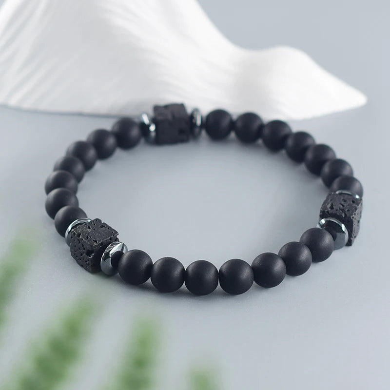 Volcanic Lava Stone Chain Bracelet