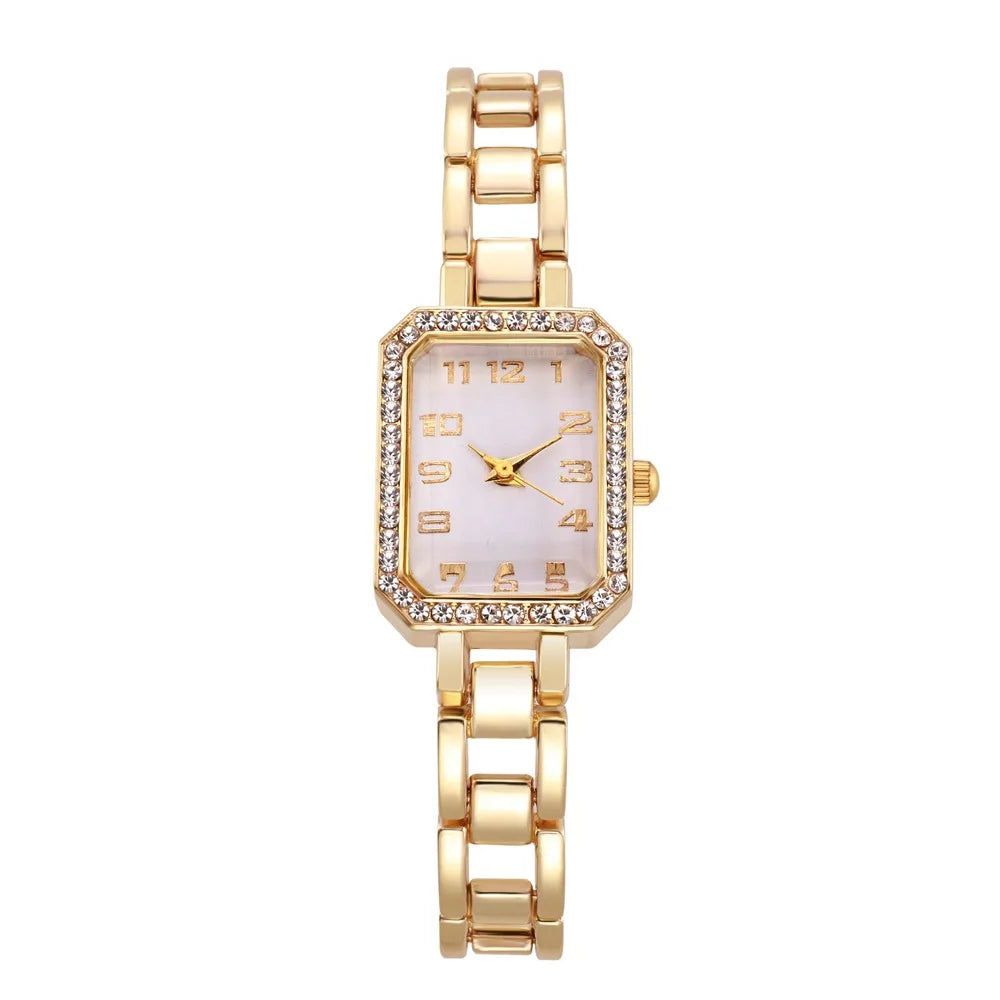 Stainless Steel Diamond Dial Quartz Watch