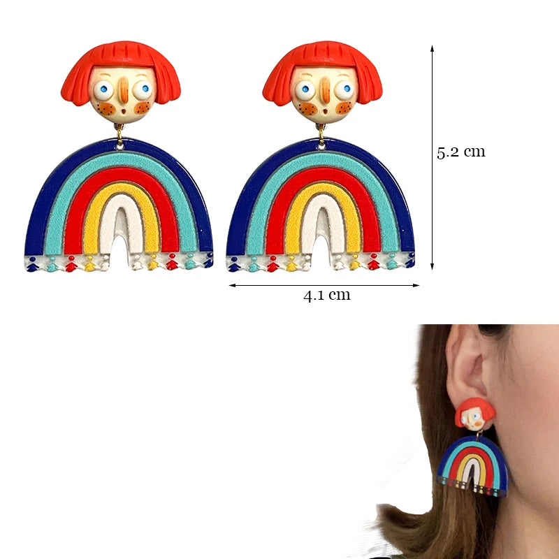 Y2K Colorful Resin Dangle Earrings