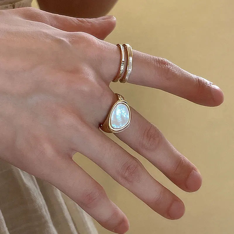Colorful Drip Glaze Geometric Open Ring