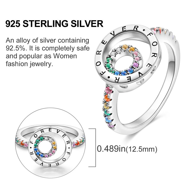 Blue Zircon Star & Moon Ring - 925 Sterling Silver Design
