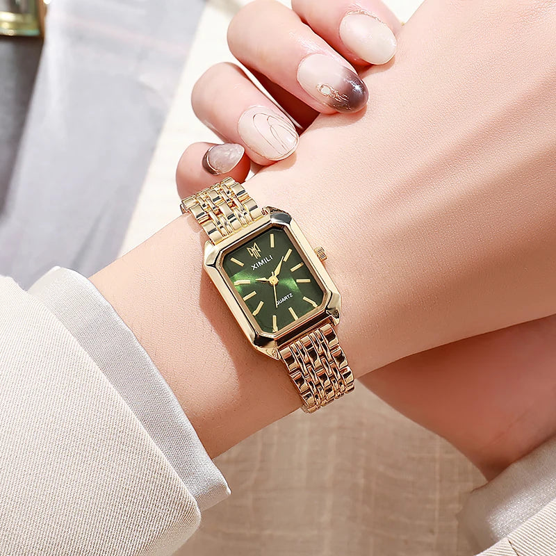 Square Quartz Women's Watch - Stainless Steel Fashion Wristwatch