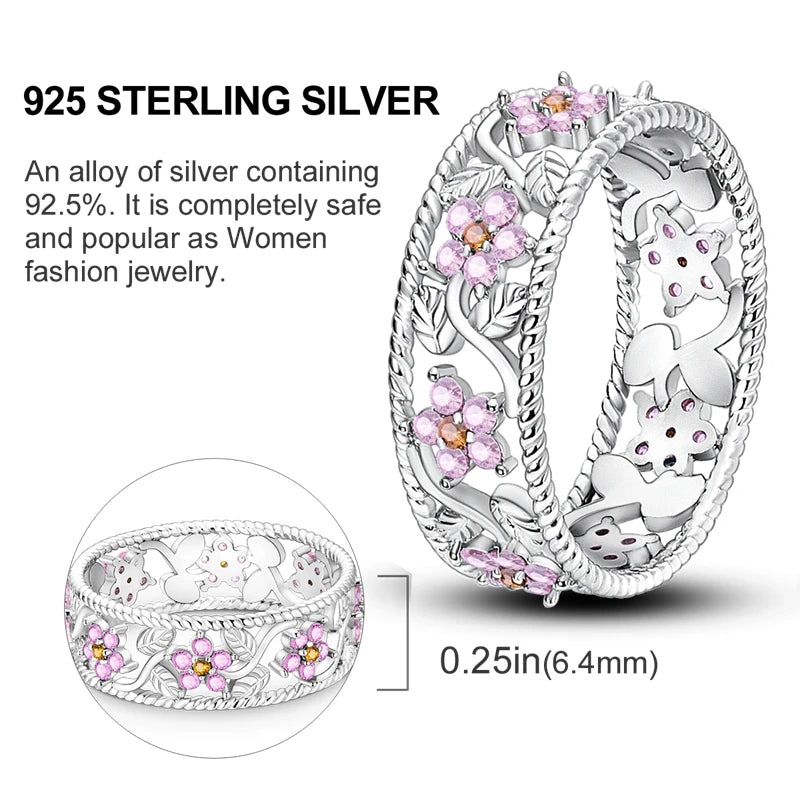 Blue Zircon Star & Moon Ring - 925 Sterling Silver Design