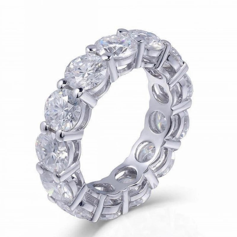 925 Sterling Silver Emerald Cut Eternity Ring