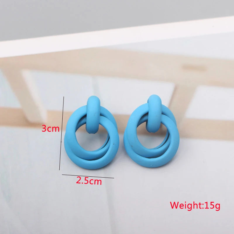 Blue Geometric Butterfly Dangle Earrings
