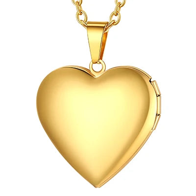 Custom Photo Heart Locket Necklace - Rose Embossed Memorial Jewelry