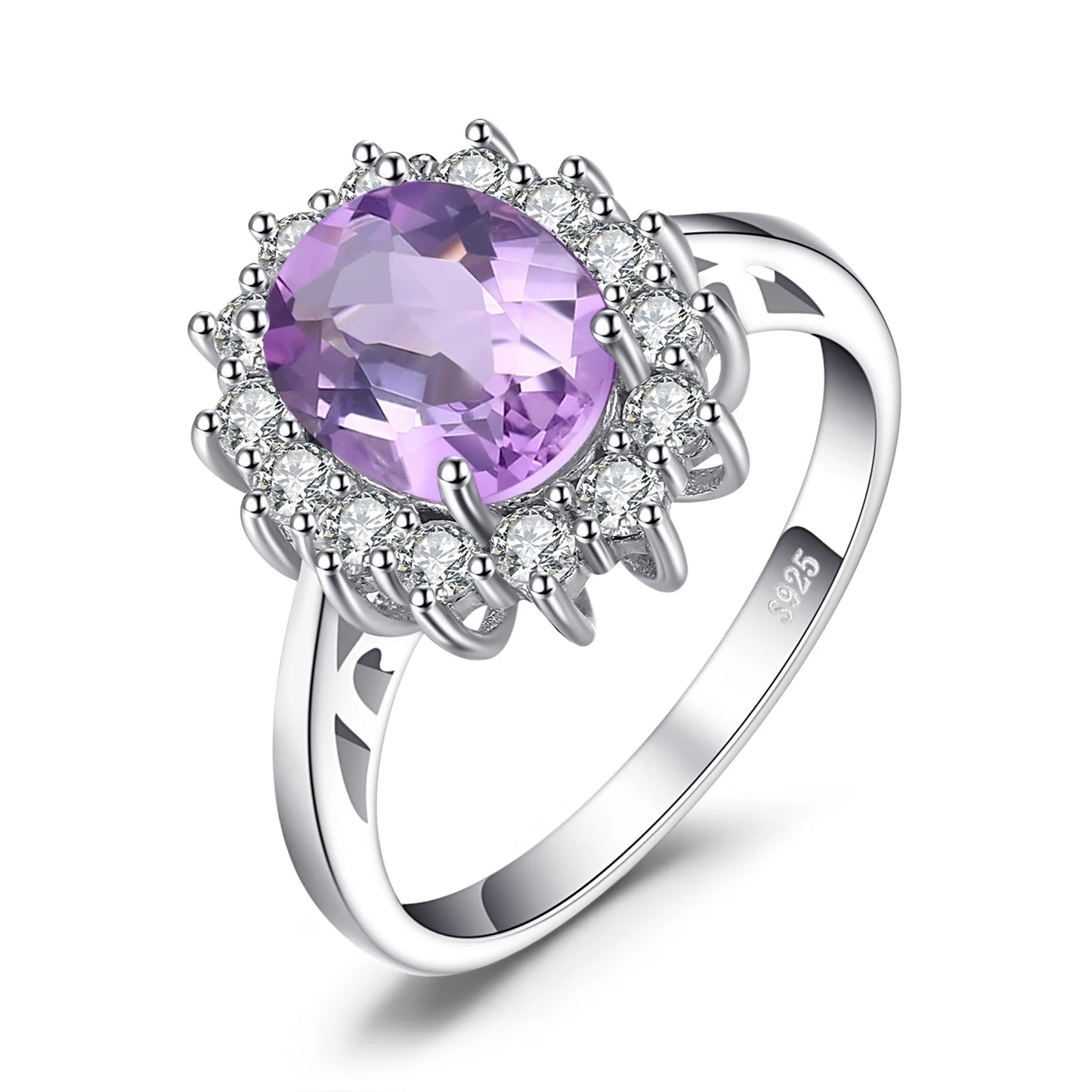 925 Sterling Silver Princess Diana Sapphire Ring