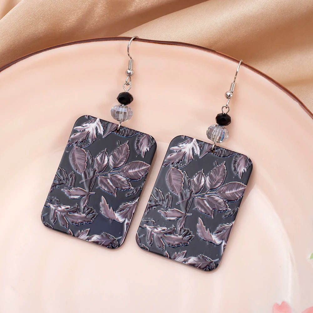 Acrylic White Flower Statement Earrings