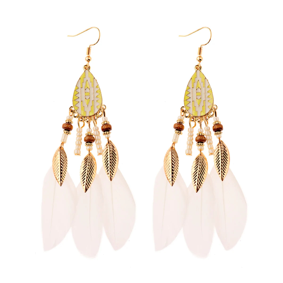 Boho Dream Catcher Feather Tassel Earrings