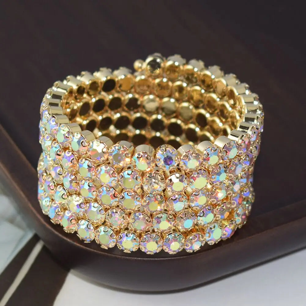 Crystal Multi Layer Bangle Bracelet