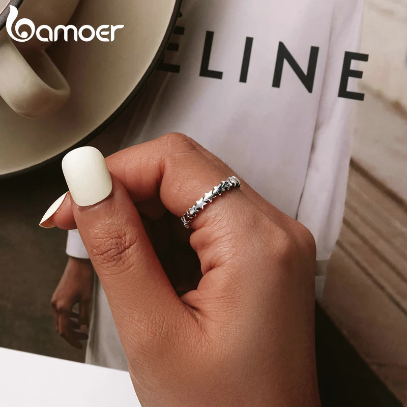 925 Sterling Silver Star Stackable Ring