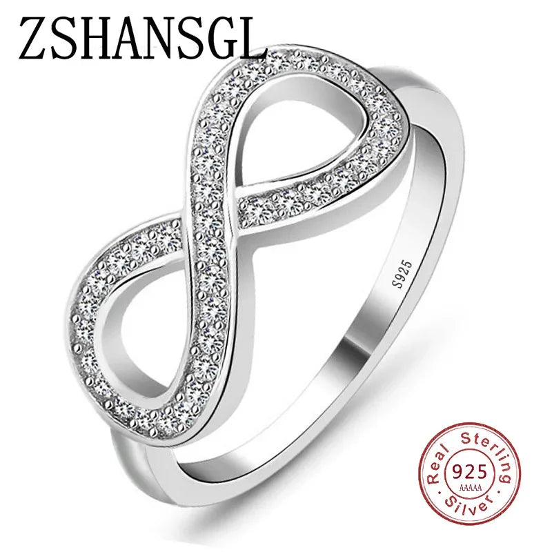 925 Sterling Silver Infinity Claddagh Ring