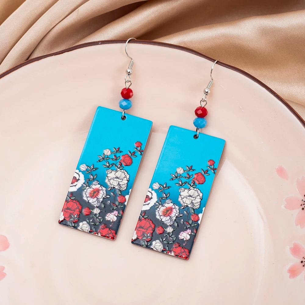 Acrylic White Flower Statement Earrings