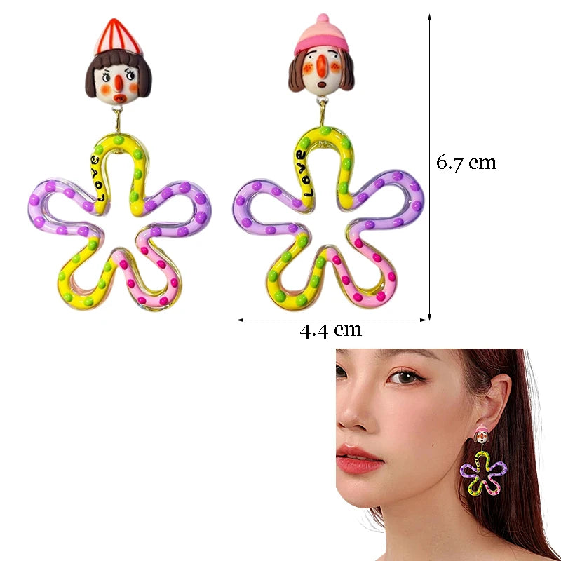 Y2K Colorful Resin Dangle Earrings