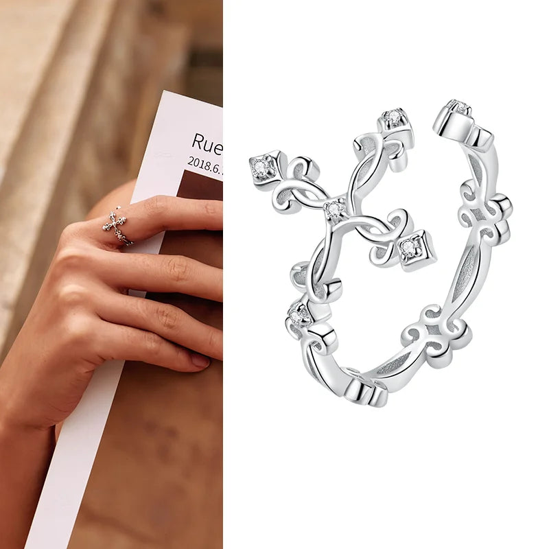925 Sterling Silver Adjustable Open Ring
