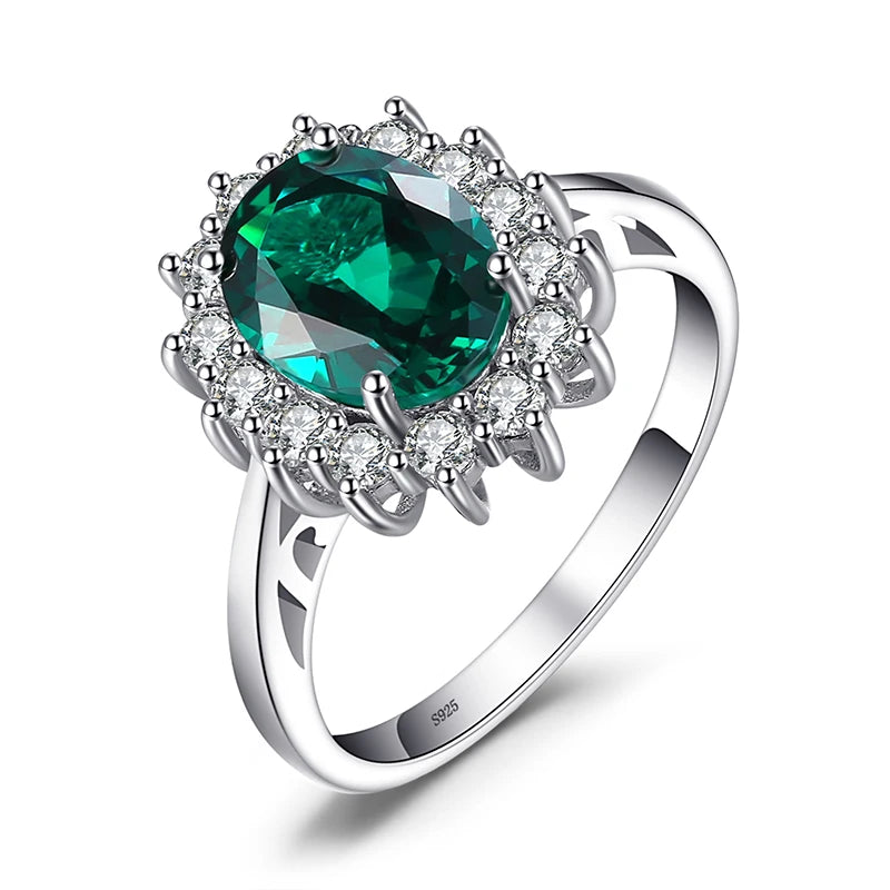 925 Sterling Silver Princess Diana Sapphire Ring