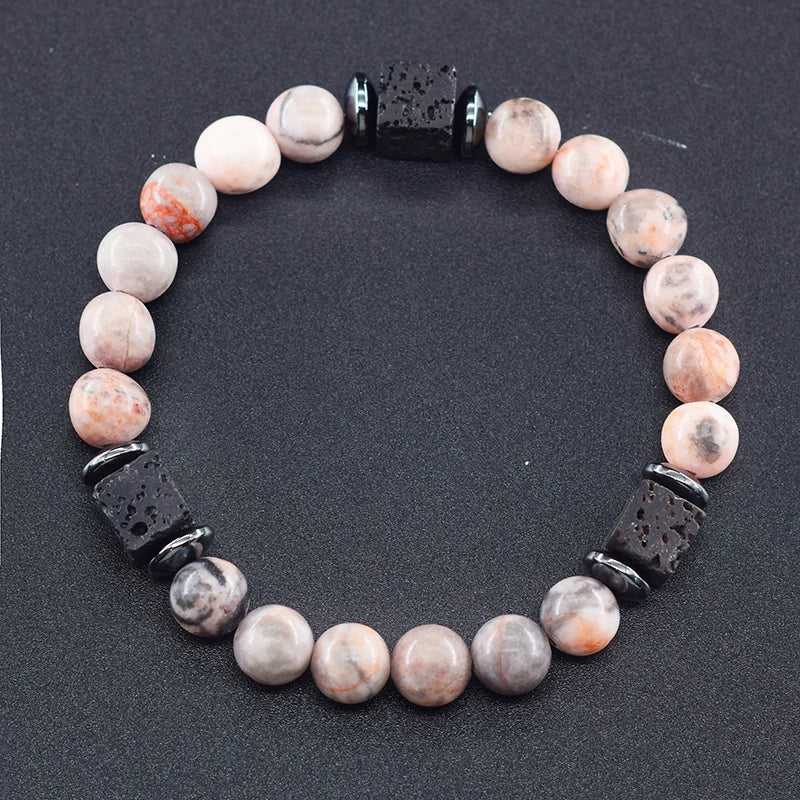 Volcanic Lava Stone Chain Bracelet
