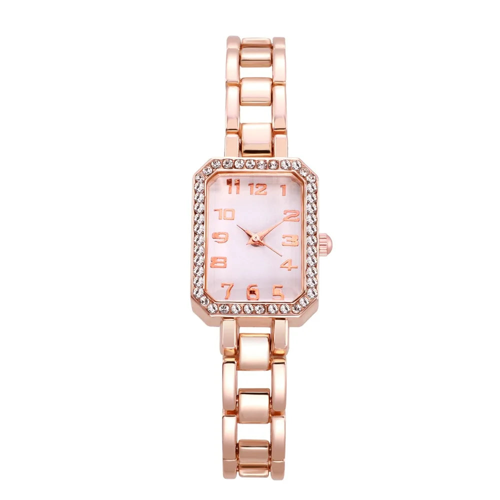 Stainless Steel Diamond Dial Quartz Watch