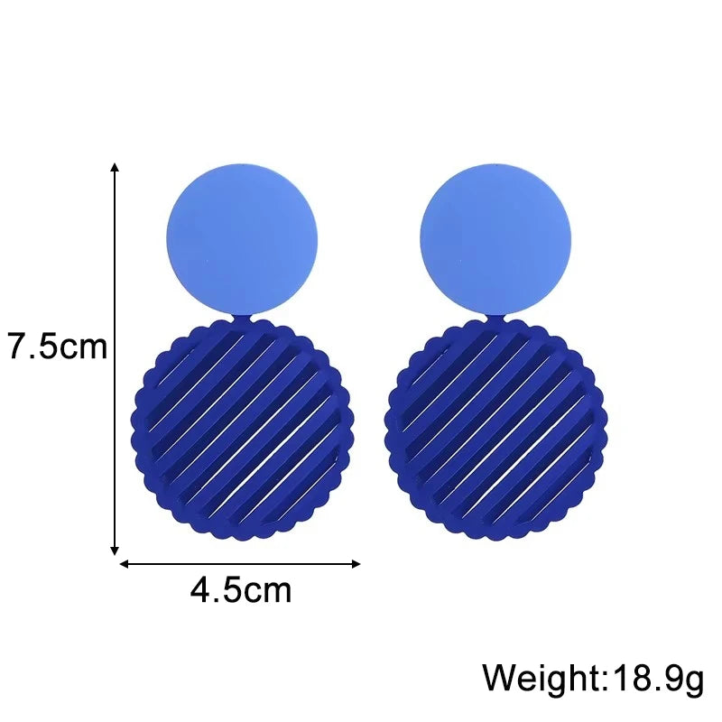 Blue Geometric Butterfly Dangle Earrings