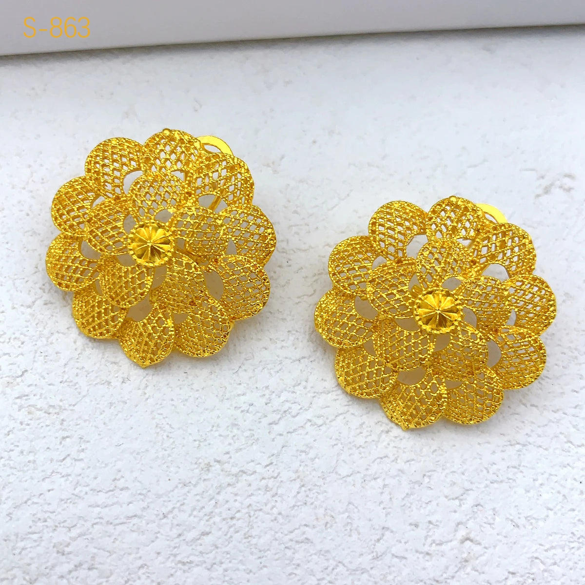 Gold-plated Flower African Jewelry Set