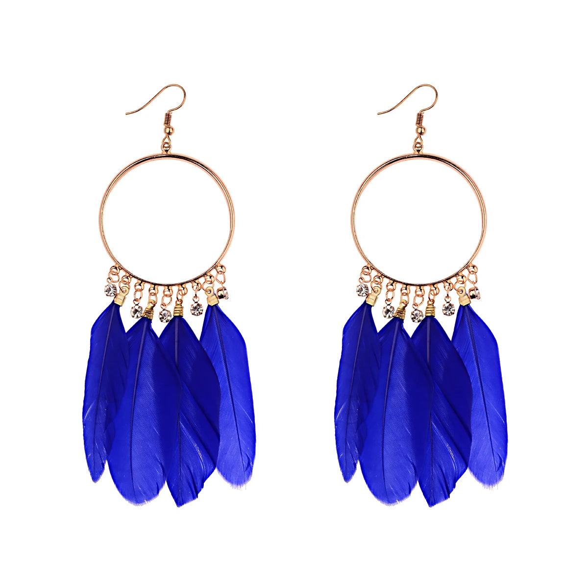 Boho Dream Catcher Feather Tassel Earrings