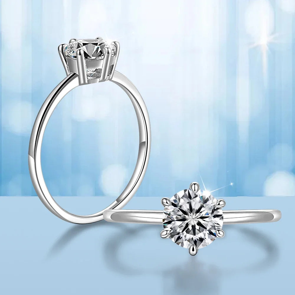 D Color Moissanite Ring in S925 Silver