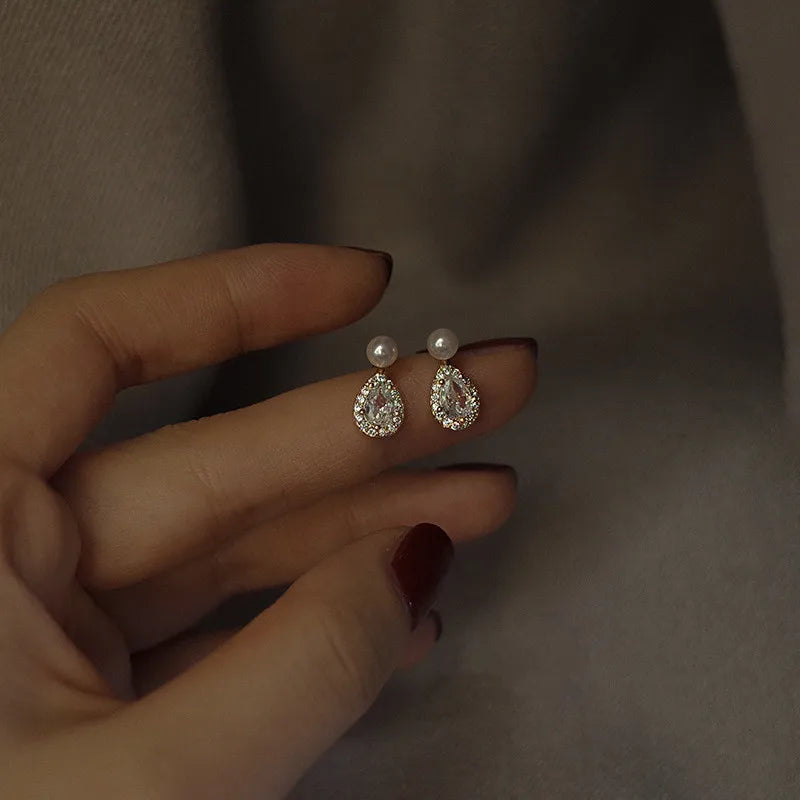 14K Gold-plated Pearl Dew Stud Earrings