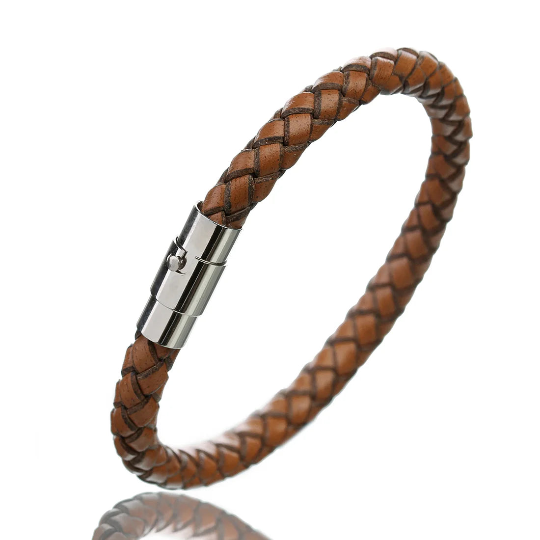 Stainless Steel Genuine Leather Bracelet