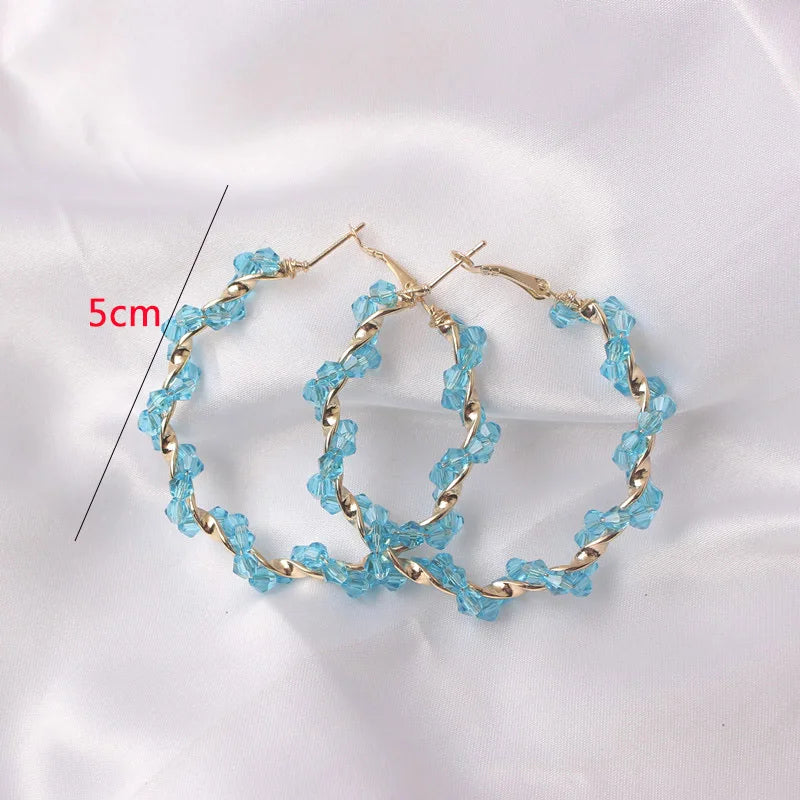 Blue Geometric Butterfly Dangle Earrings