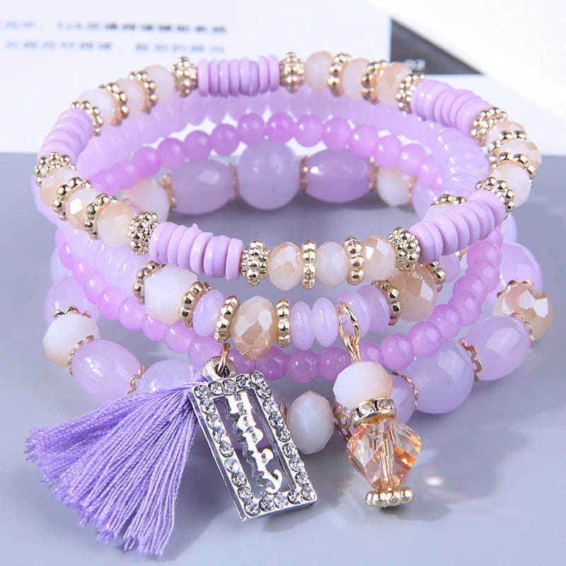 Resin Boho Charm Bracelet