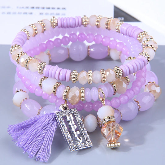 Resin Boho Charm Bracelet