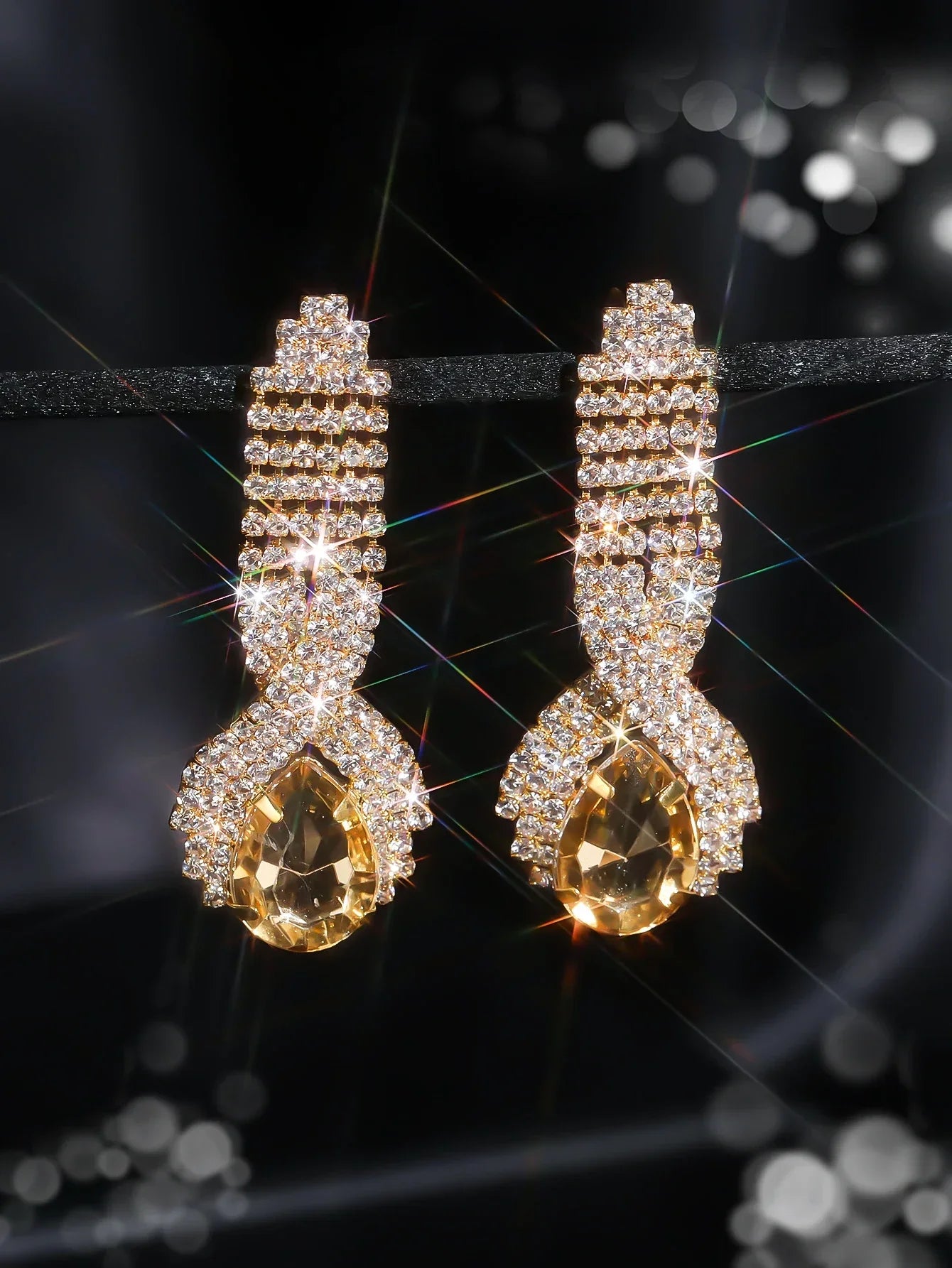 Luxury Custom Color Rhinestone Crystal Long Tassel Earrings for Women Bridal Drop Dangling Earrings Party Wedding Jewelry Gifts