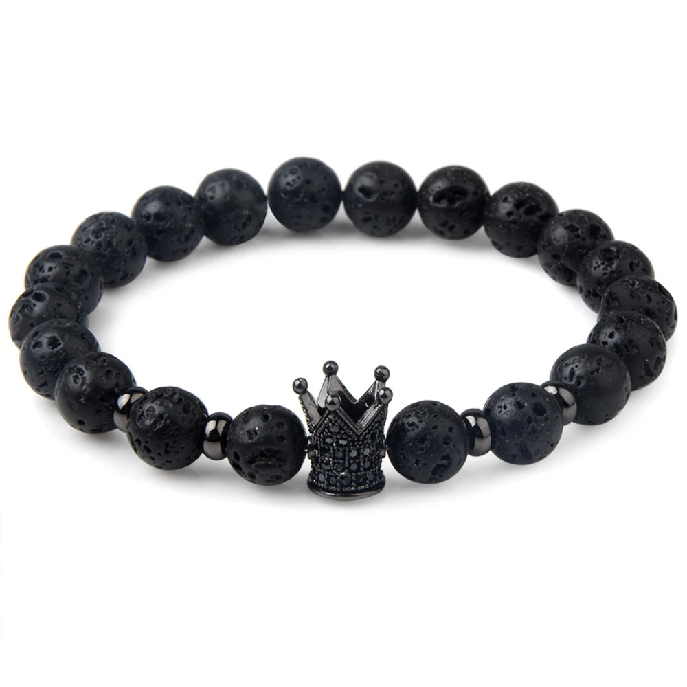 Tiger Eye Natural Stone Leopard Charm Bracelet