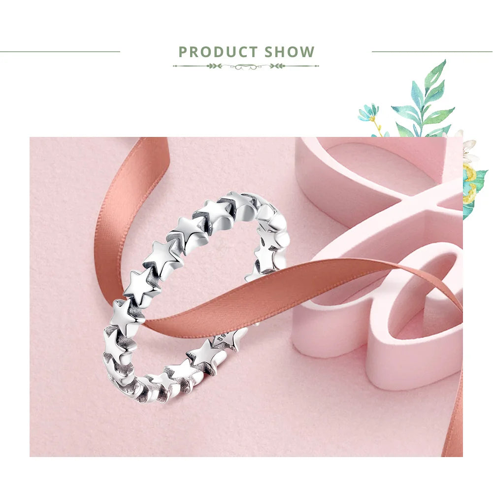925 Sterling Silver Star Stackable Ring