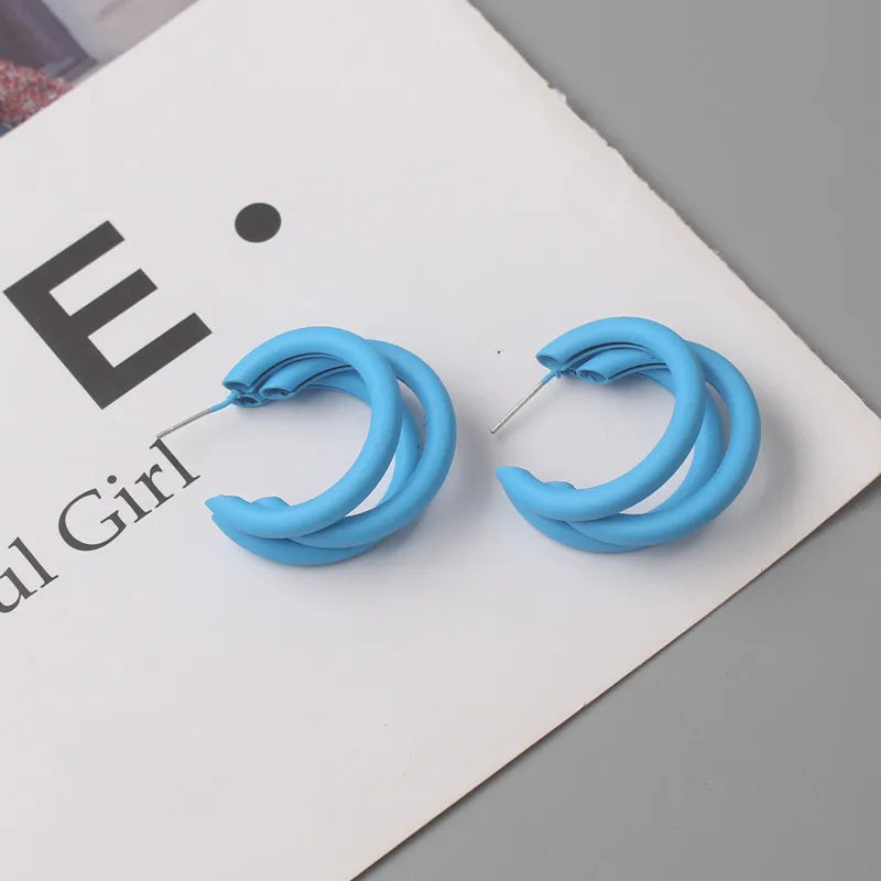Blue Geometric Butterfly Dangle Earrings