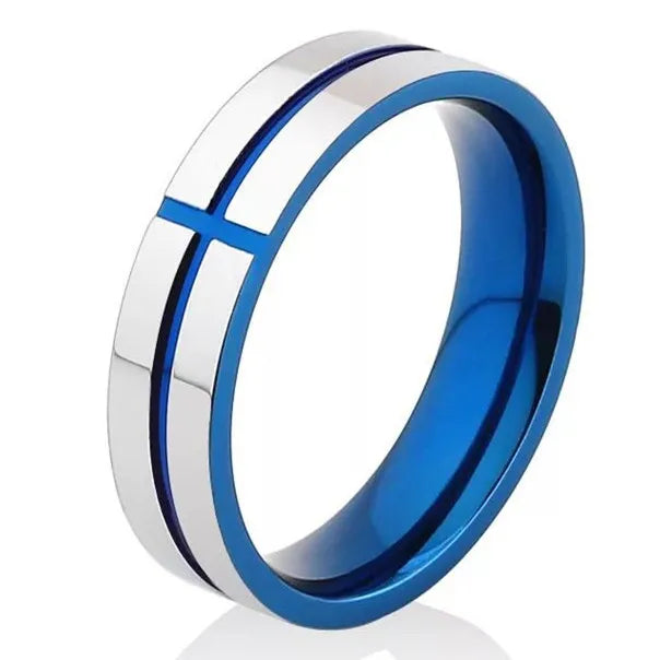 Titanium Steel Christian Cross Bible Ring