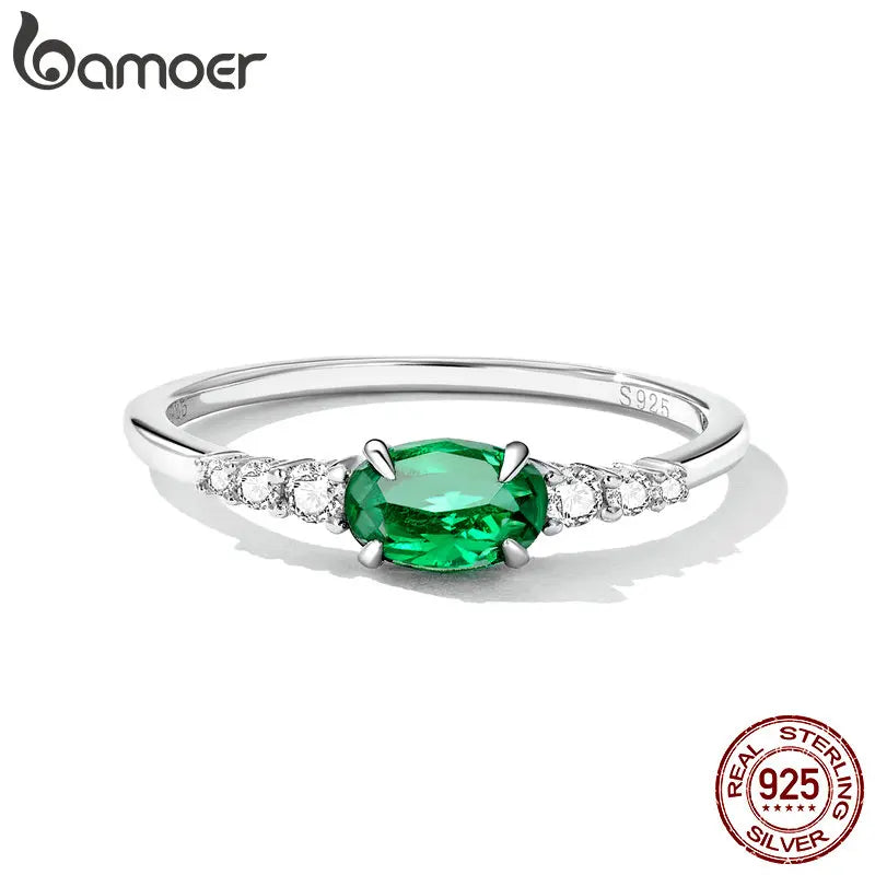 925 Sterling Silver Oval Gemstone Ring