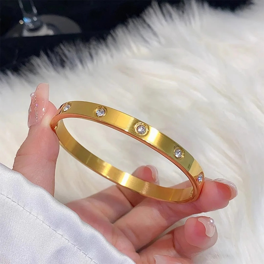 Stainless Steel Titanium Steel Star Bangle Bracelet