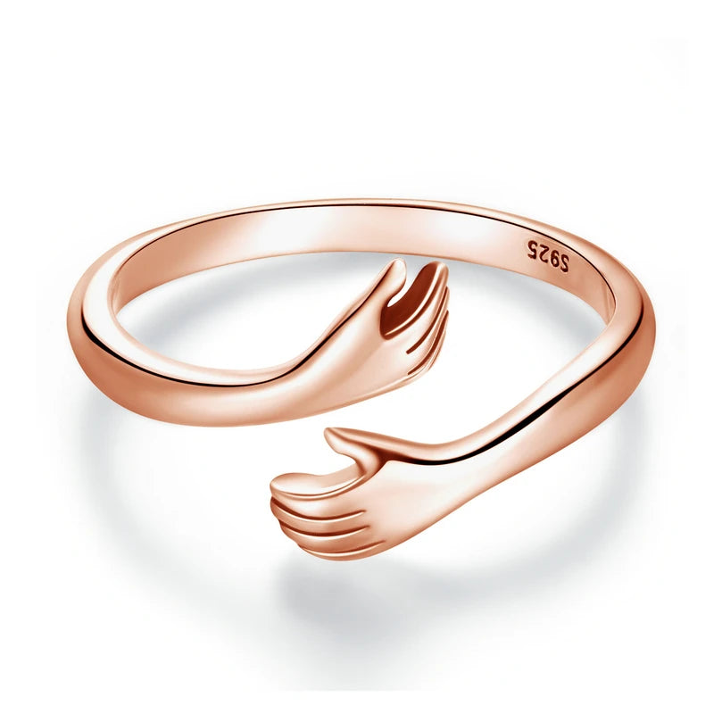 925 Sterling Silver Hug Open Ring
