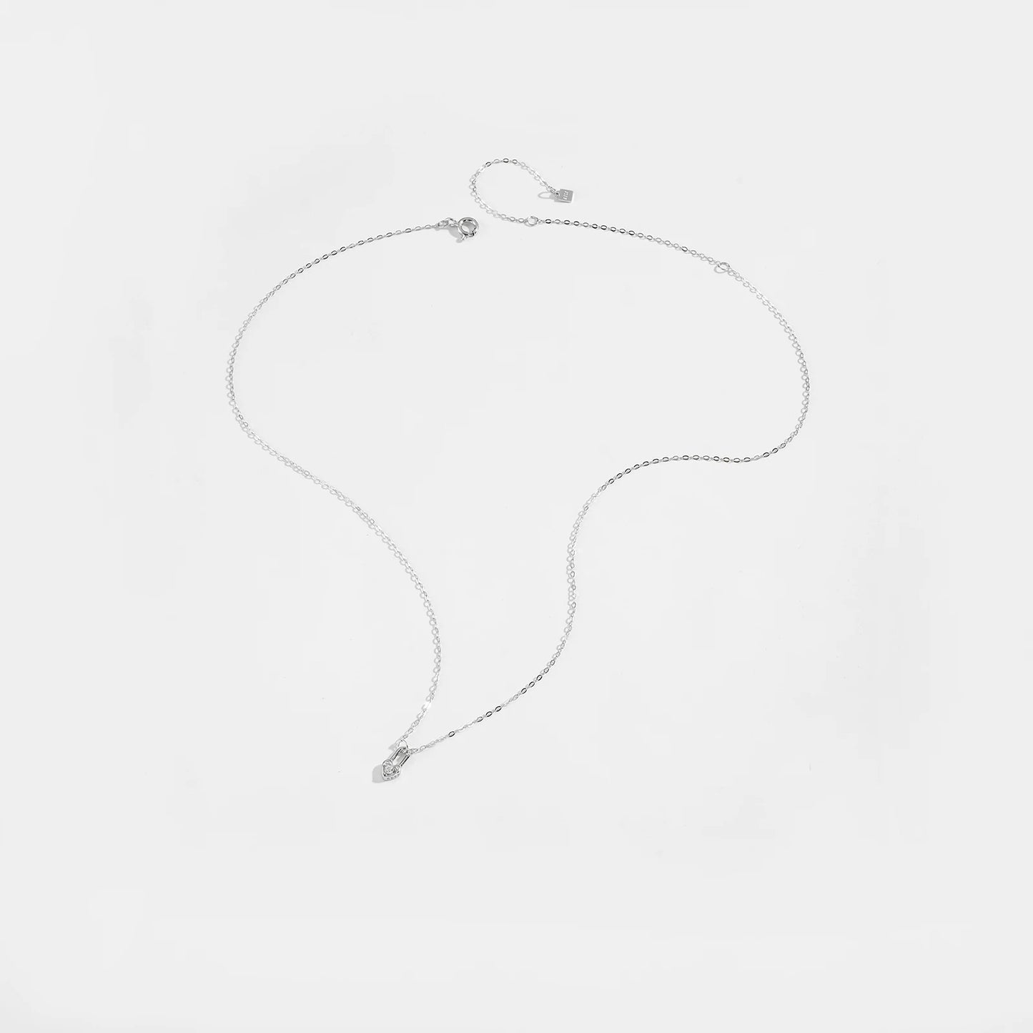 ANDYWEN 925 Sterling Silver Heart Padlock Necklace - Key Charm Choker
