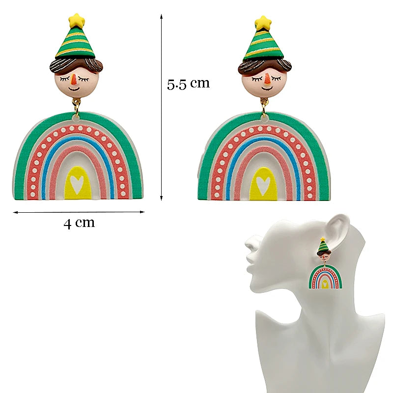 Y2K Colorful Resin Dangle Earrings