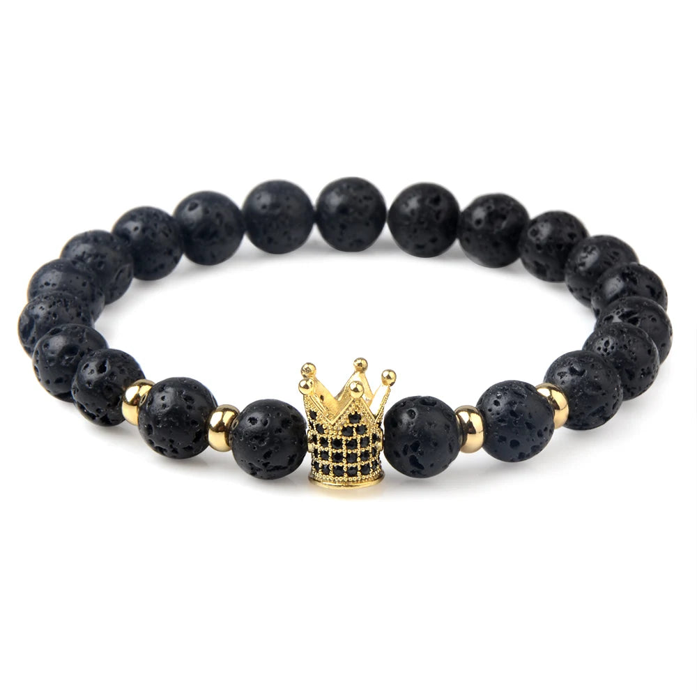 Tiger Eye Natural Stone Leopard Charm Bracelet