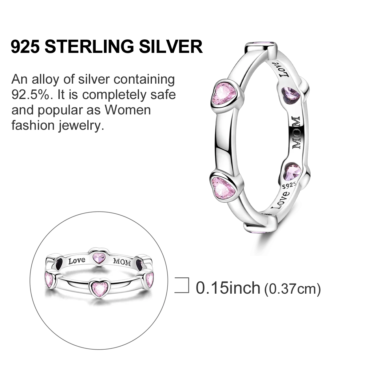 Blue Zircon Star & Moon Ring - 925 Sterling Silver Design