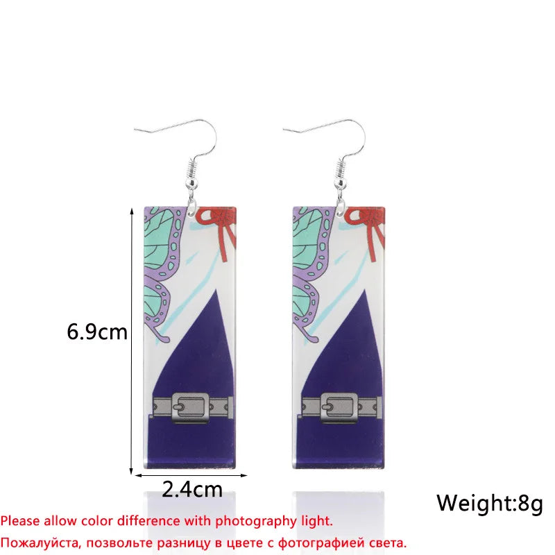 Blue Geometric Butterfly Dangle Earrings