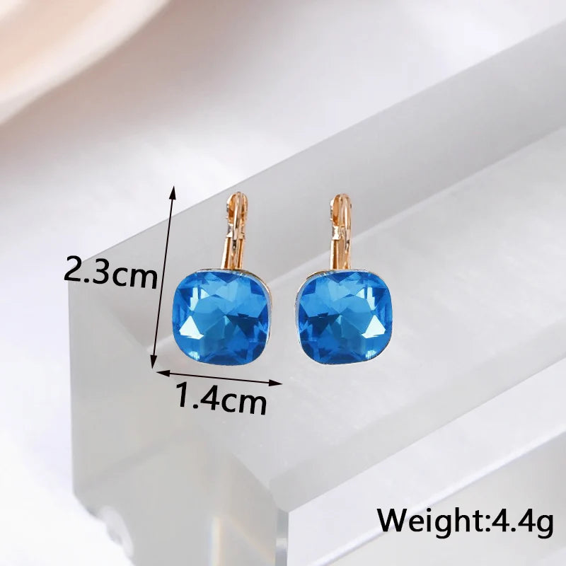 Blue Geometric Butterfly Dangle Earrings