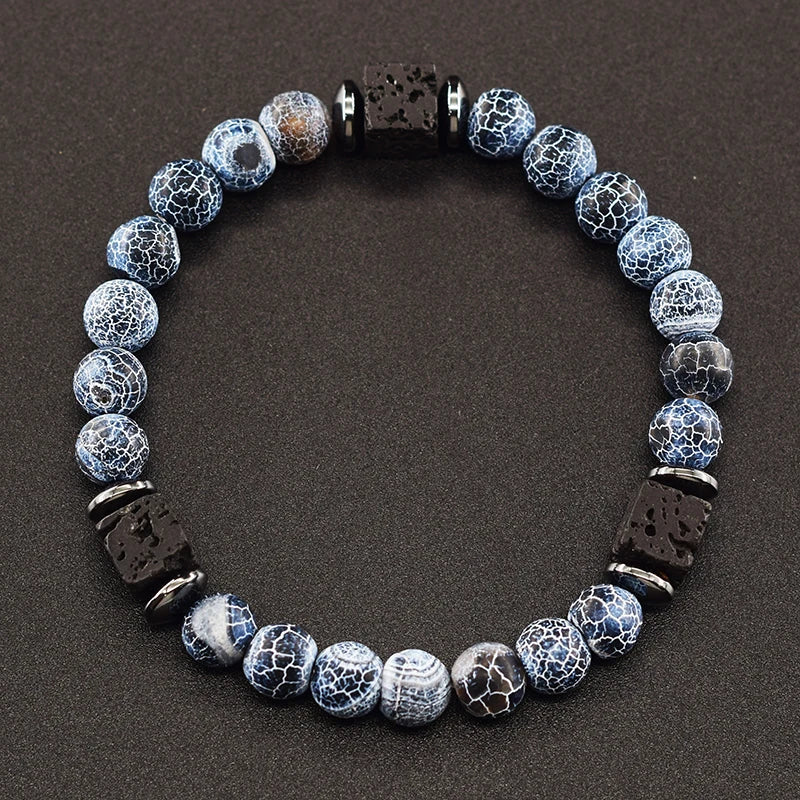 Volcanic Lava Stone Chain Bracelet